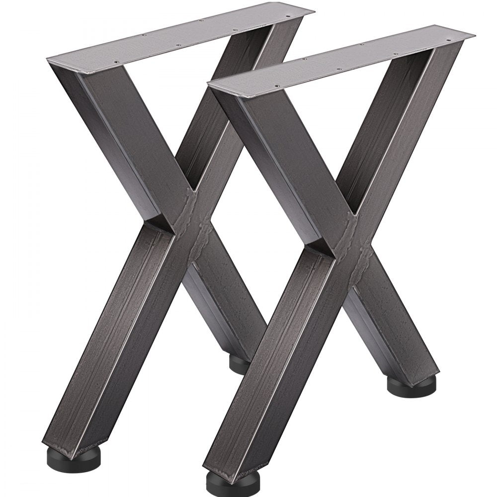 Set of 2 Heavy Duty Stainless Steel X-Shaped Table Legs for Dining Tables, 28.4 Inches