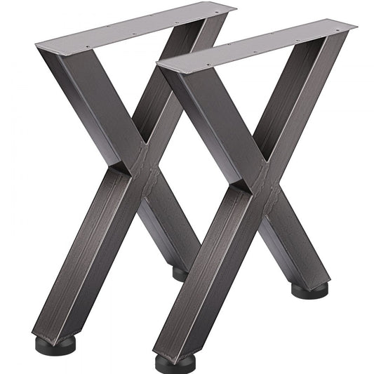 Set of 2 Heavy Duty Stainless Steel X-Shaped Table Legs for Dining Tables, 28.4 Inches