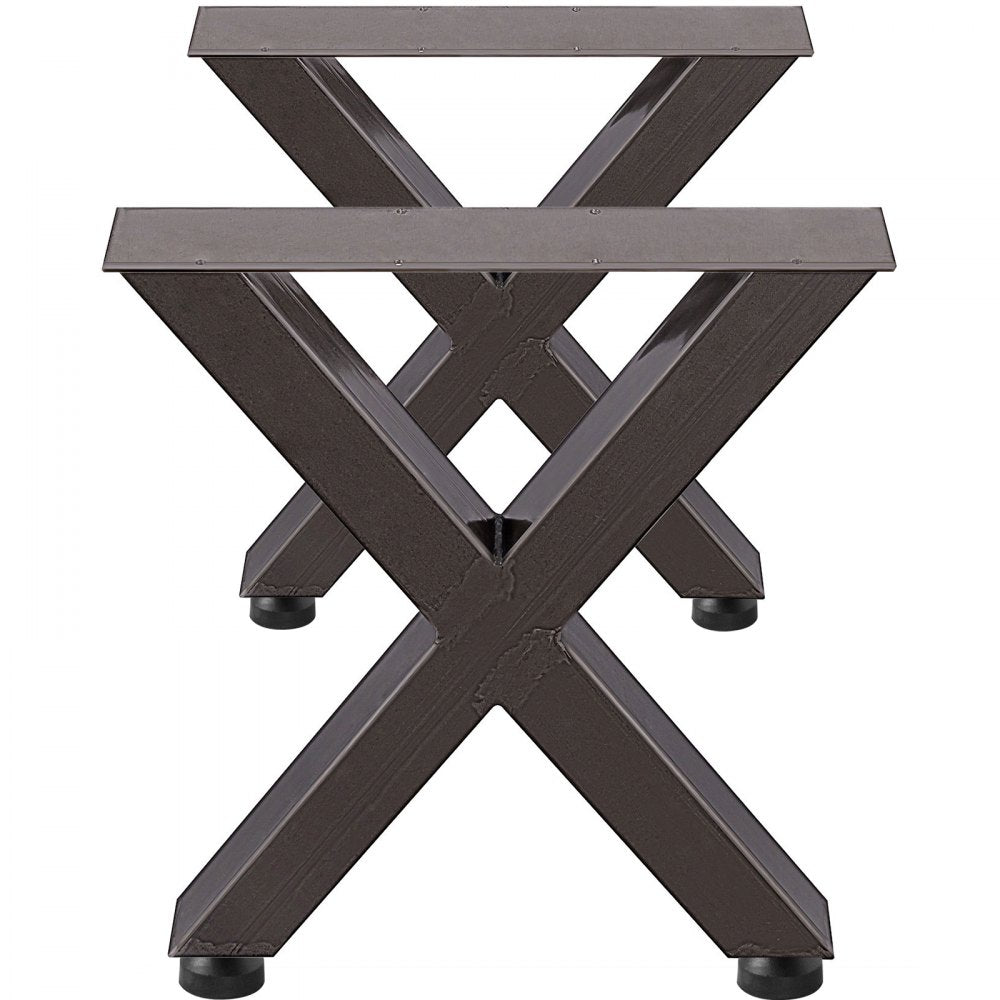 Set of 2 Heavy Duty Stainless Steel X-Shaped Table Legs for Dining Tables, 28.4 Inches