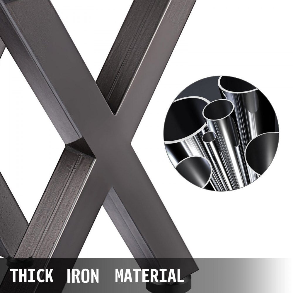 Set of 2 Heavy Duty Stainless Steel X-Shaped Table Legs for Dining Tables, 28.4 Inches