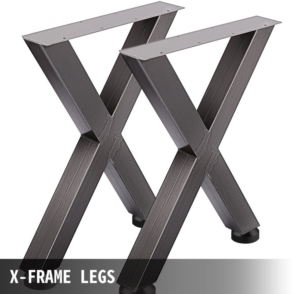 Set of 2 Heavy Duty Stainless Steel X-Shaped Table Legs for Dining Tables, 28.4 Inches