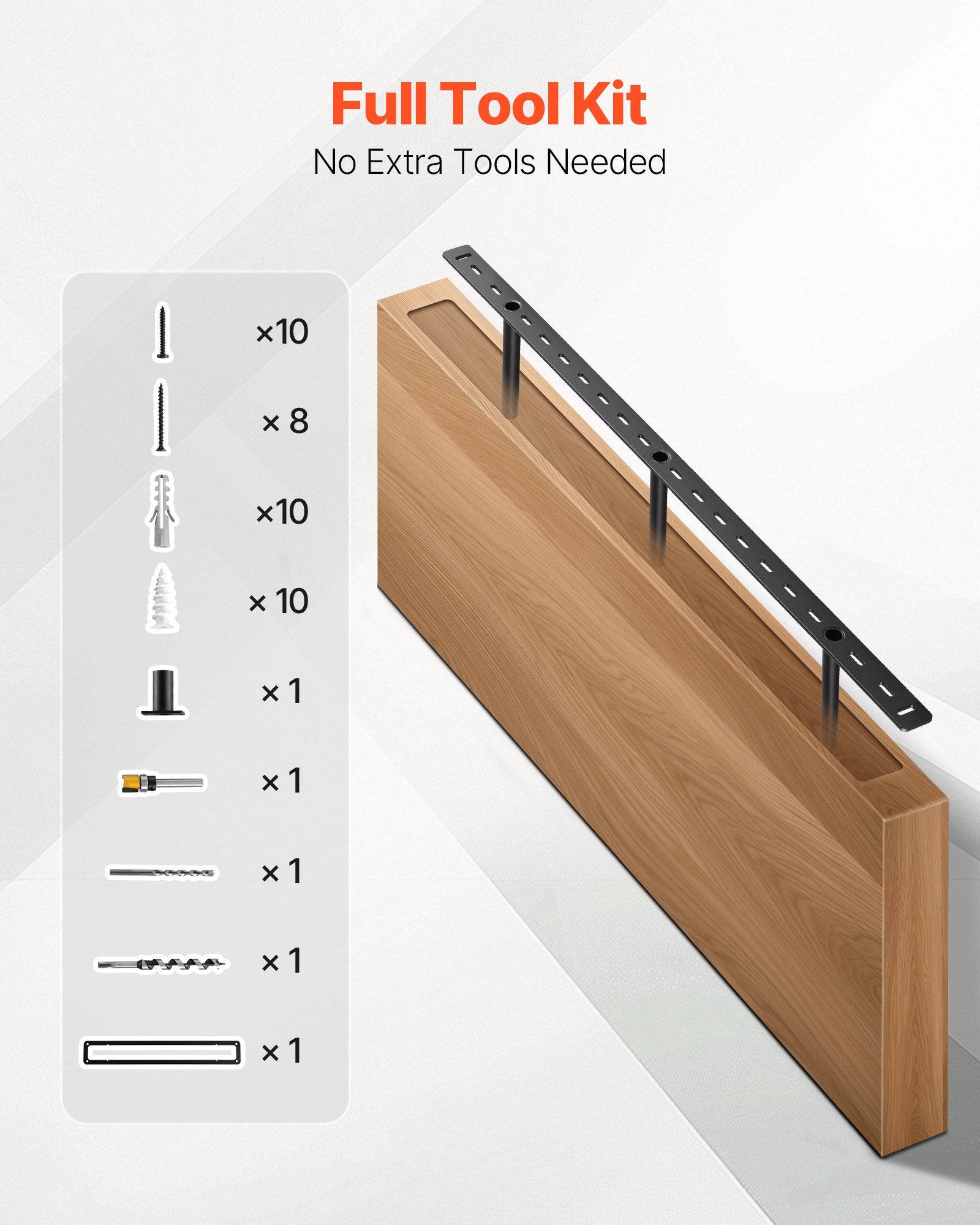 Heavy Duty Floating Shelf Bracket, Invisible Wall Mount for 190 lbs, 34 Inches, Steel Support for Hidden Shelves, Easy Install