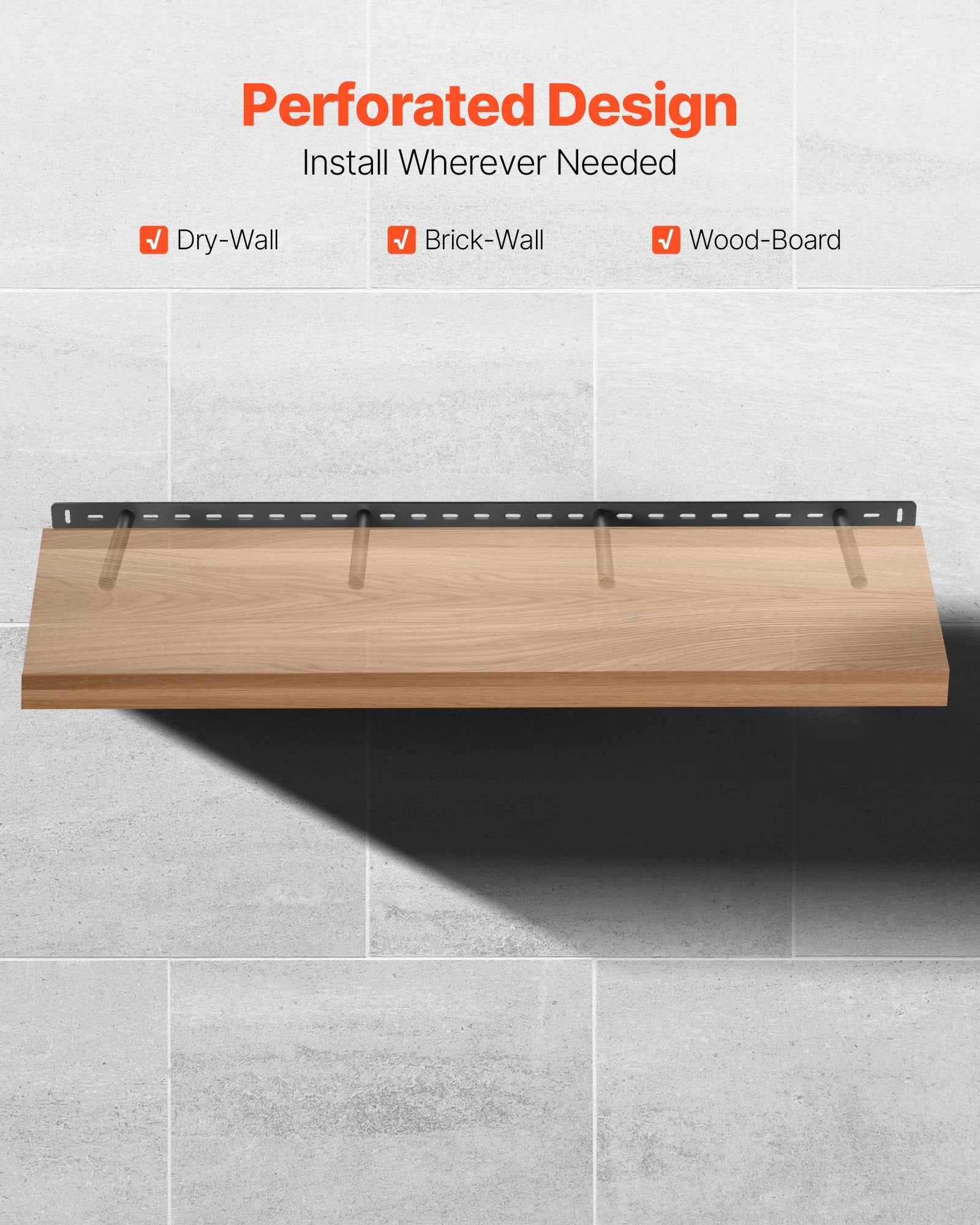 Heavy-Duty Invisible Floating Shelf Bracket, 230 lbs Capacity, 43x6.2x1.5 inch, Wall Mount Support for Hidden Shelves, Quick Install