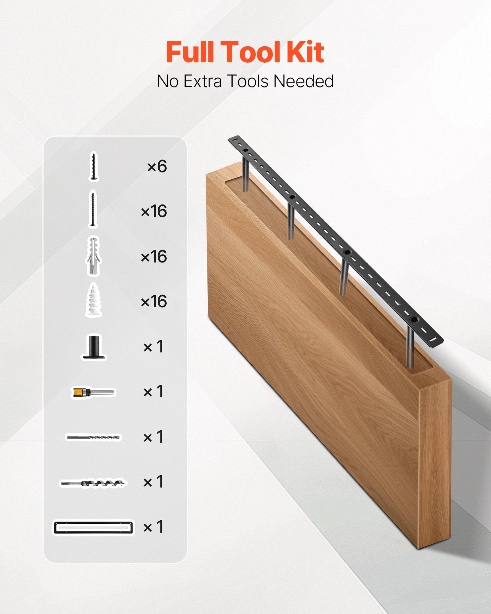 Heavy-Duty Invisible Floating Shelf Bracket, 230 lbs Capacity, 43x6.2x1.5 inch, Wall Mount Support for Hidden Shelves, Quick Install
