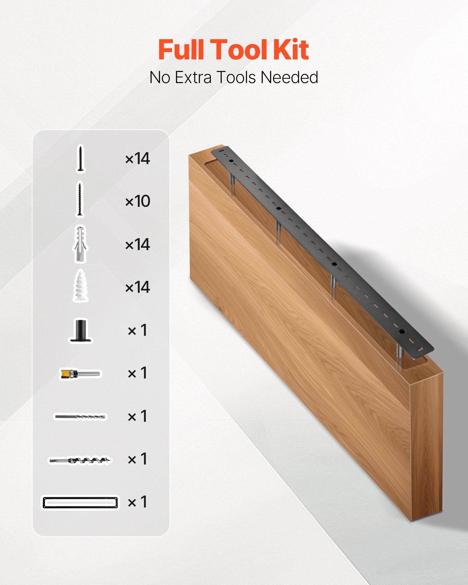 Heavy Duty Floating Shelf Bracket, 230 lbs Support, Invisible Wall Mount for 46 Inch Boards, Easy Installation, Steel Construction