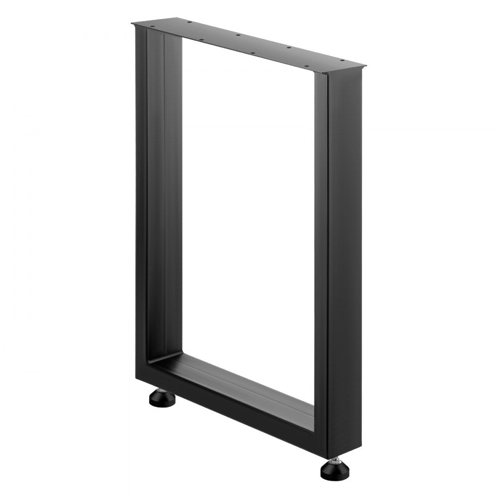 Set of 2 Country Style Black Steel Legs for Dining and Office Tables, Benches, and DIY Furniture Projects, 28x23 Inches