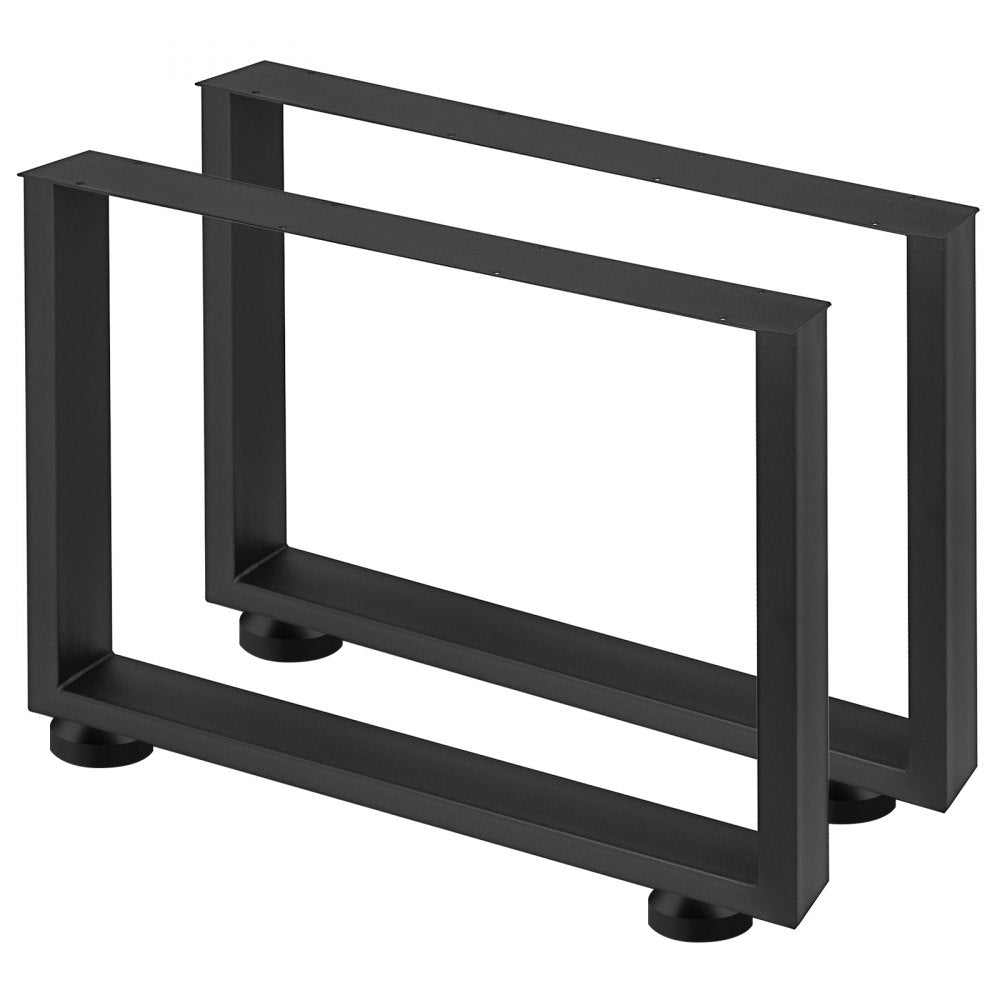 Sturdy Black Metal Steel Table Legs Set for Dining and Office Furniture - 31x23 Inch Country Style DIY Desk and Bench Legs (Set of 2)