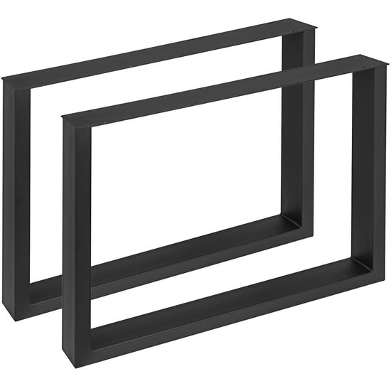 Sturdy Black Steel Table and Bench Legs for Dining or Office Furniture - Set of 2, 35x28 Inches