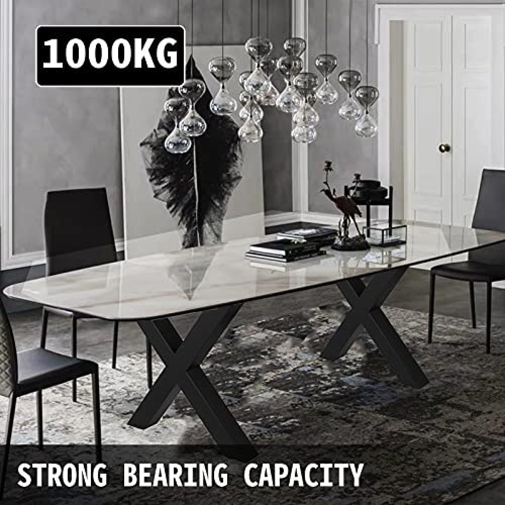 Set of 2 Heavy Duty X-Shaped Stainless Metal Table Legs for Dining Tables or Desks, 28" x 24"