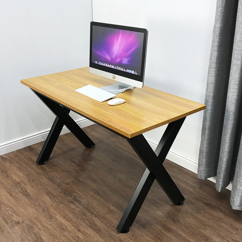 Set of 2 Heavy Duty X-Shaped Stainless Metal Table Legs for Dining Tables or Desks, 28" x 24"