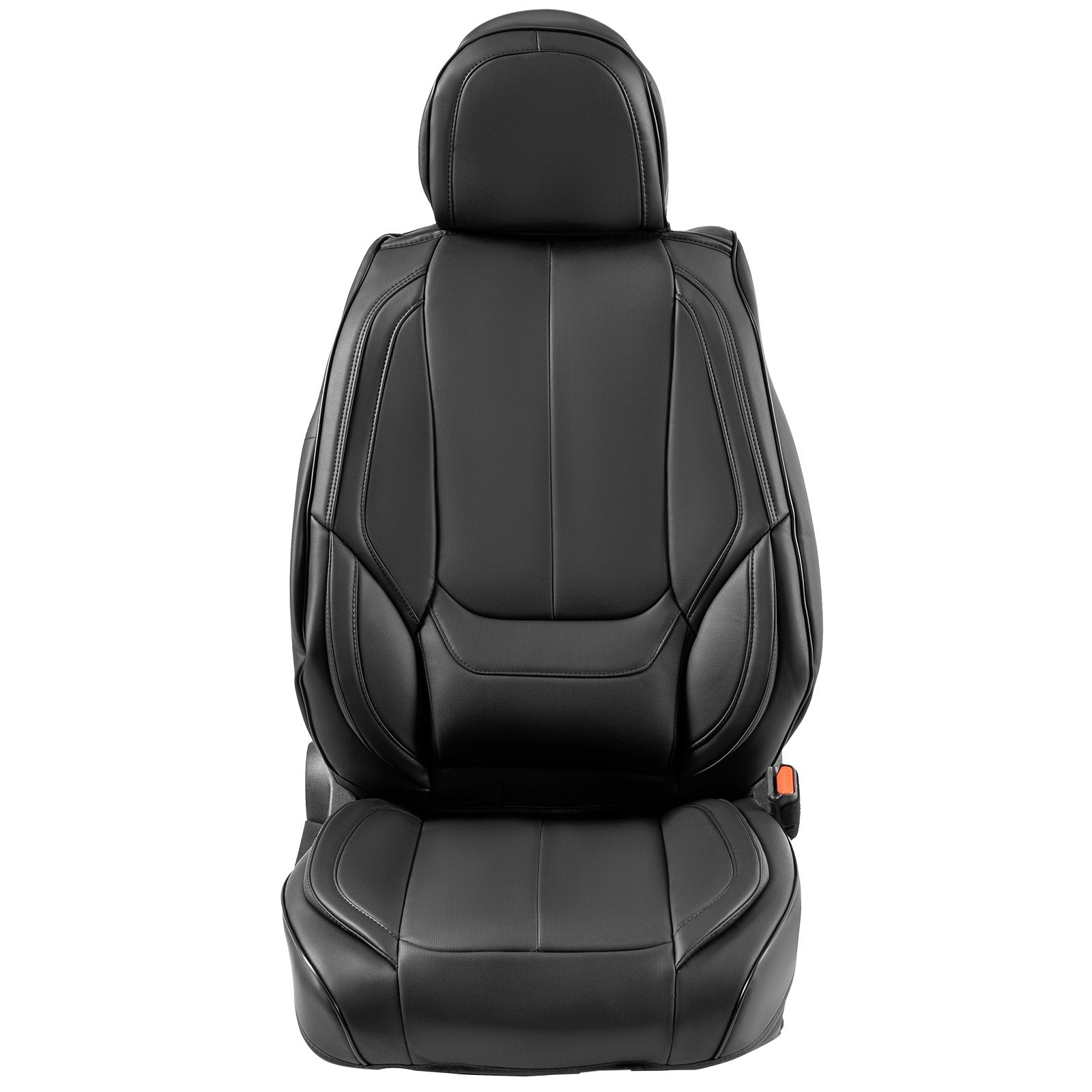 Universal Faux Leather Car Seat Covers - 6pcs, Full Enclosed, Detachable Headrest, Airbag Compatible, Fits Most Cars, SUVs, Trucks, Black