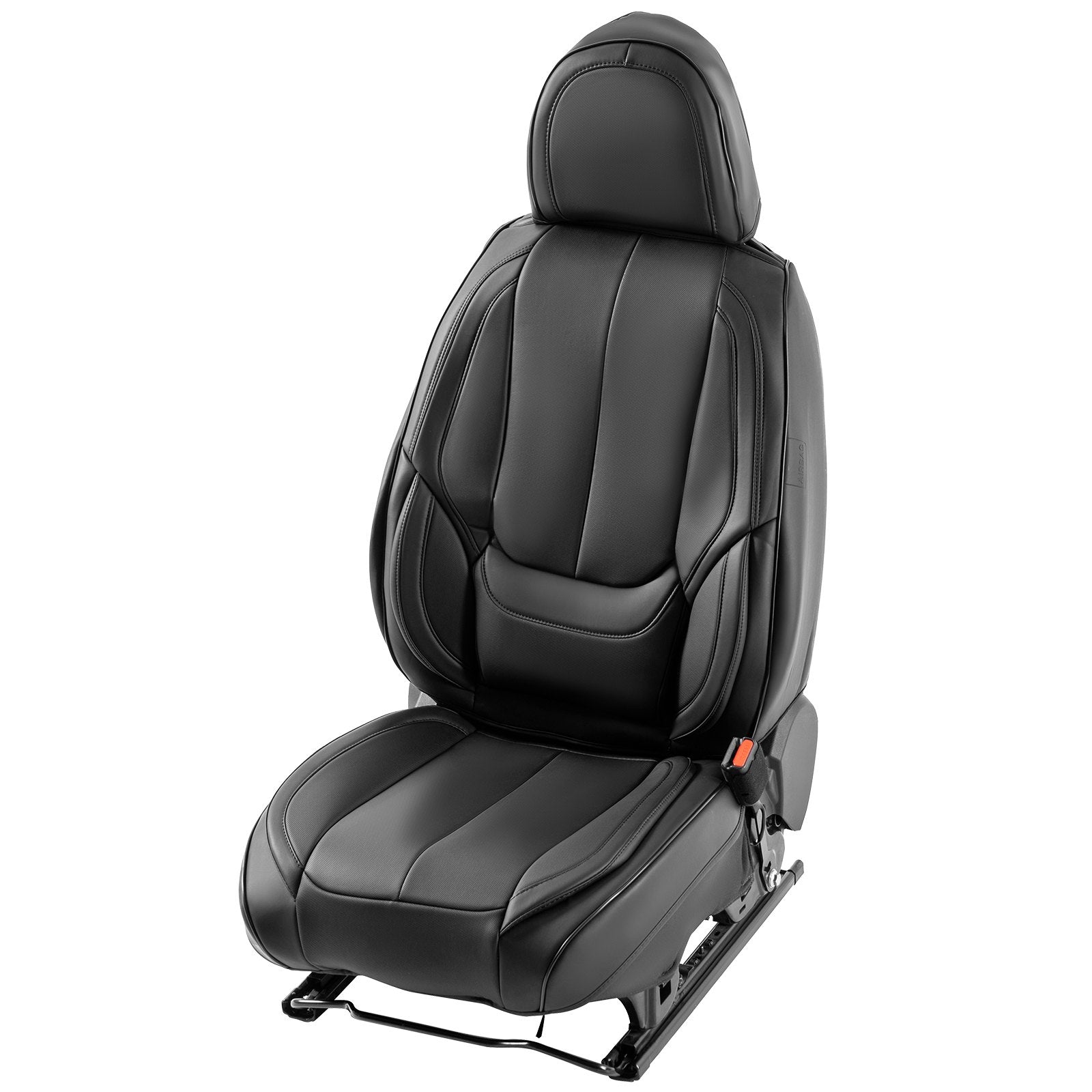 Universal Faux Leather Car Seat Covers - 6pcs, Full Enclosed, Detachable Headrest, Airbag Compatible, Fits Most Cars, SUVs, Trucks, Black