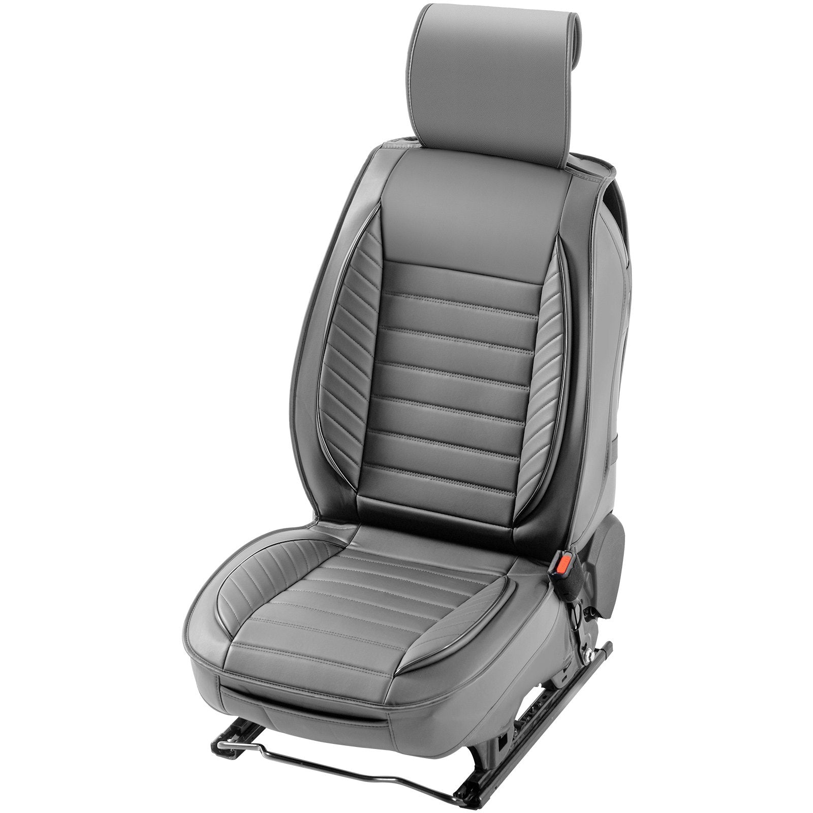 Universal Faux Leather Car Seat Covers, 2pcs Gray - Semi-Enclosed Design, Detachable Headrest, Airbag Safe, Fits Most Cars, SUVs, Trucks