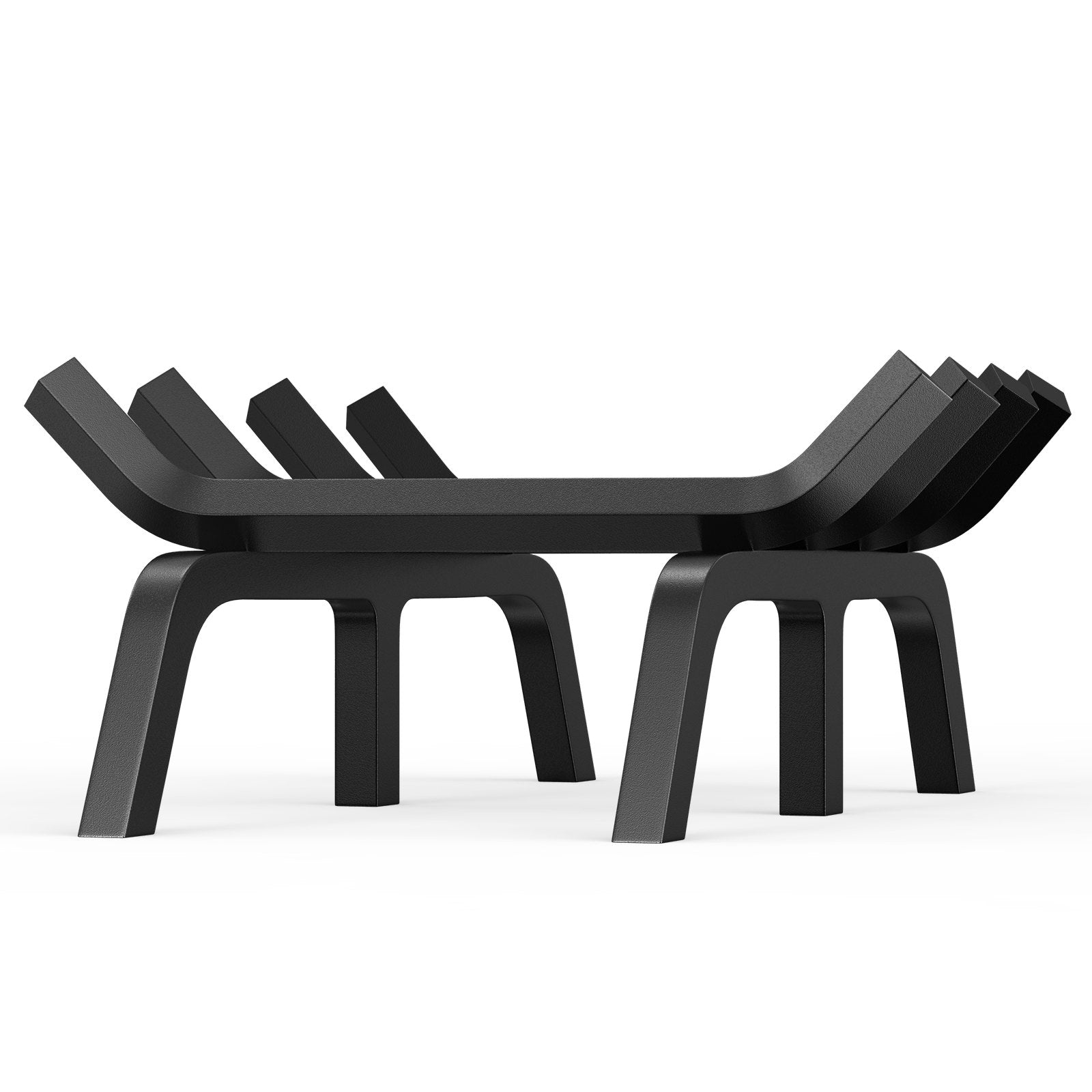 18" Heavy Duty Fireplace Log Grate - 6 Support Legs, Solid Powder-Coated Steel Bars, Firewood Rack Holder for Indoor/Outdoor Use