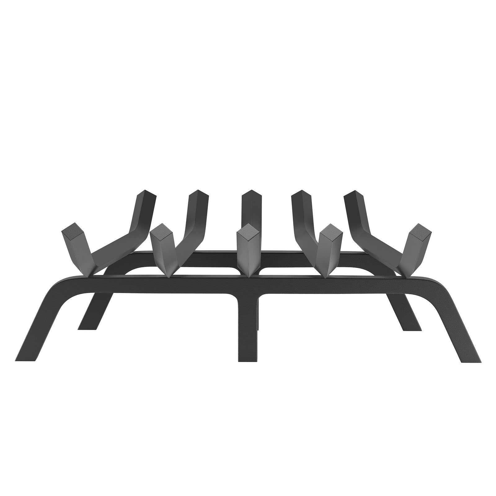 21" Heavy Duty Fireplace Log Grate with 6 Sturdy Legs, 3/4" Steel Bars for Optimal Firewood Burning Indoors & Outdoors, Black Finish