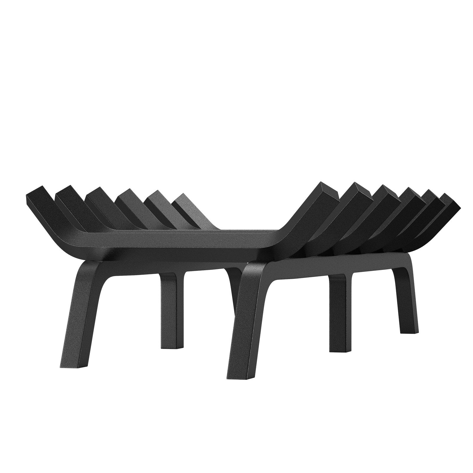 Heavy Duty 27" Fireplace Log Grate with 6 Support Legs, Solid 3/4" Powder-Coated Steel Bars for Indoor/Outdoor Firewood Burning Rack