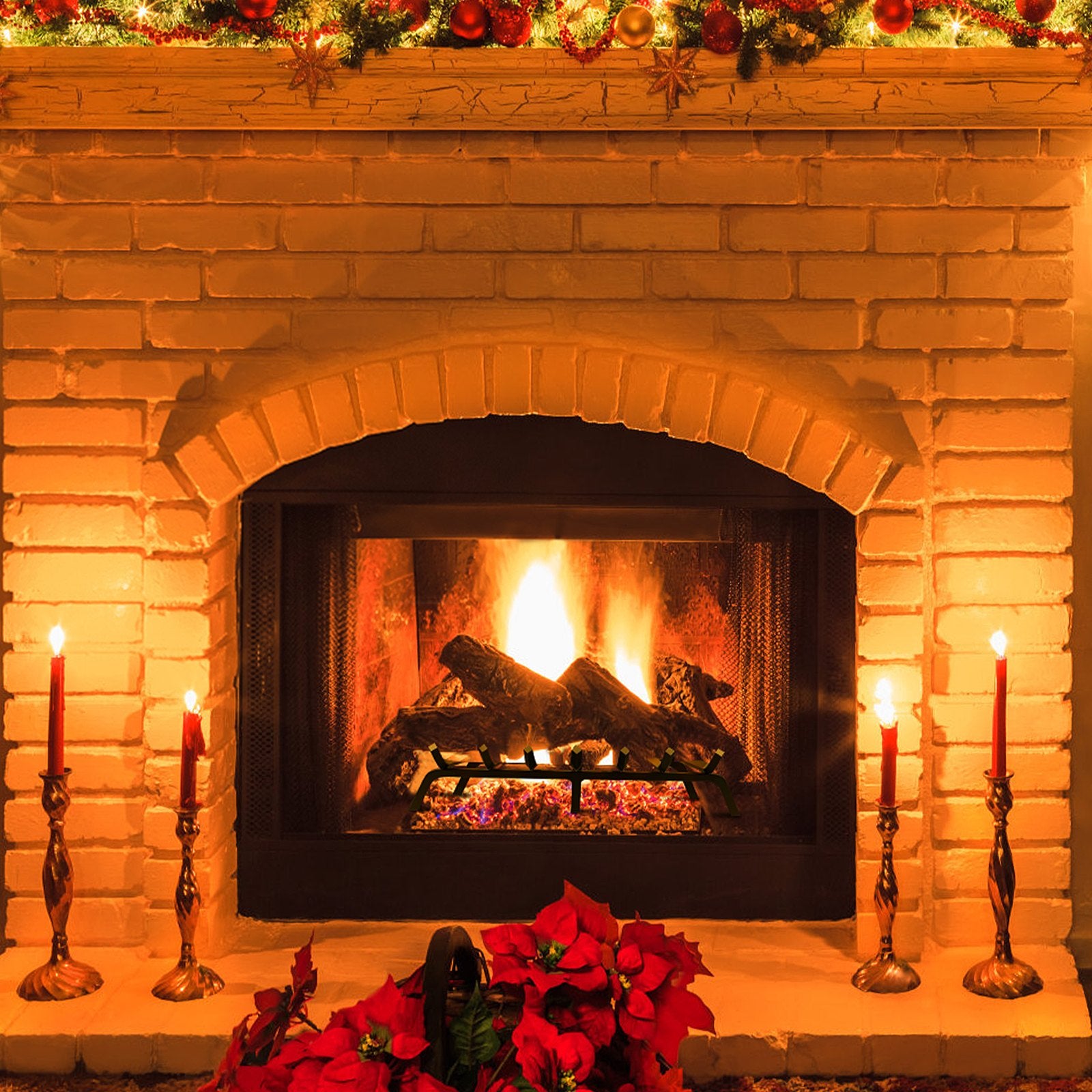 30" Heavy Duty Fireplace Log Grate with 6 Sturdy Legs, 3/4" Powder-Coated Steel Bars - Durable Firewood Rack for Indoor & Outdoor Use