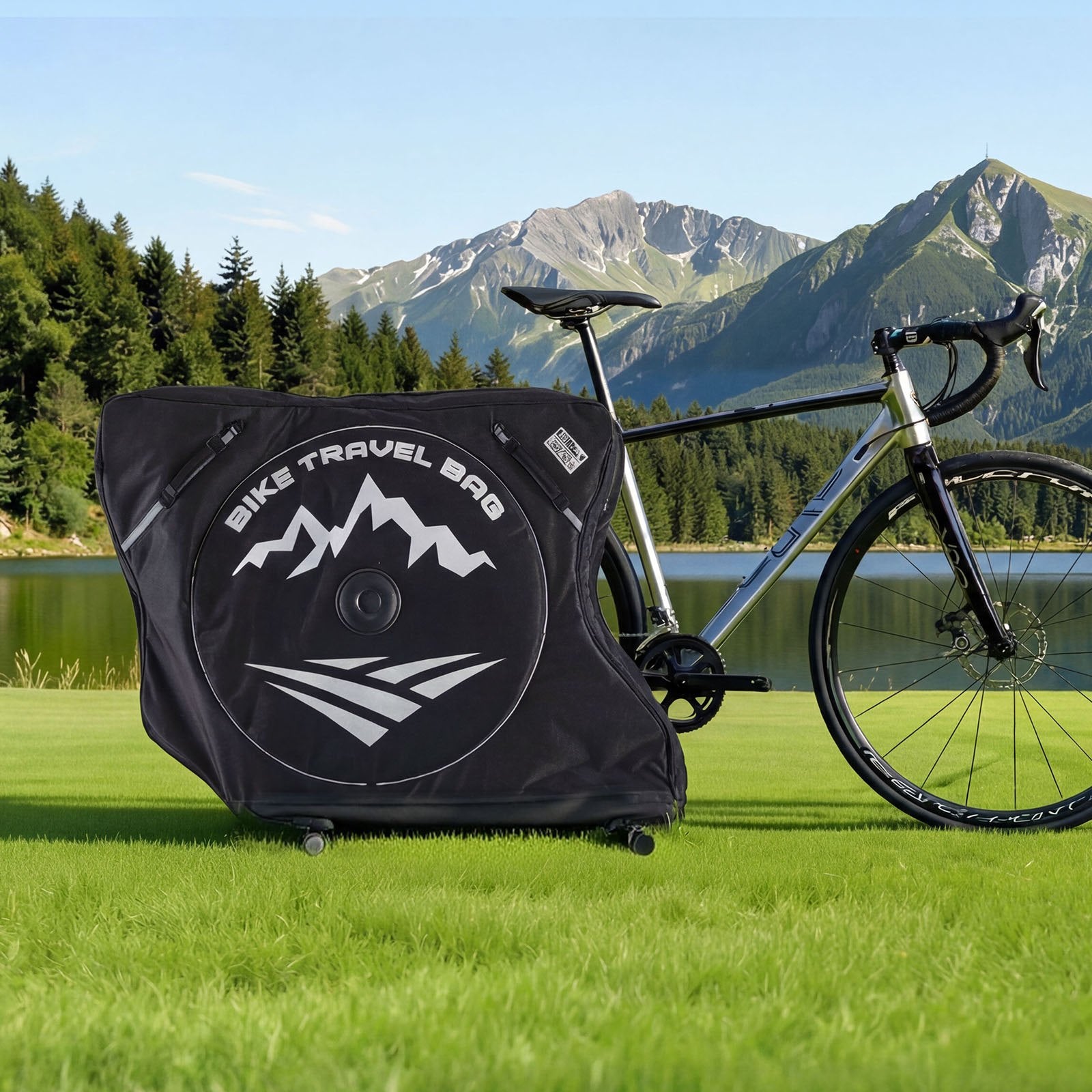 Durable Bike Travel Bag with TSA Lock & Dual Zipper - Ideal for Road Bikes, Air Travel, Car, Train & Subway Transport, 37-42 inch Wheelbase