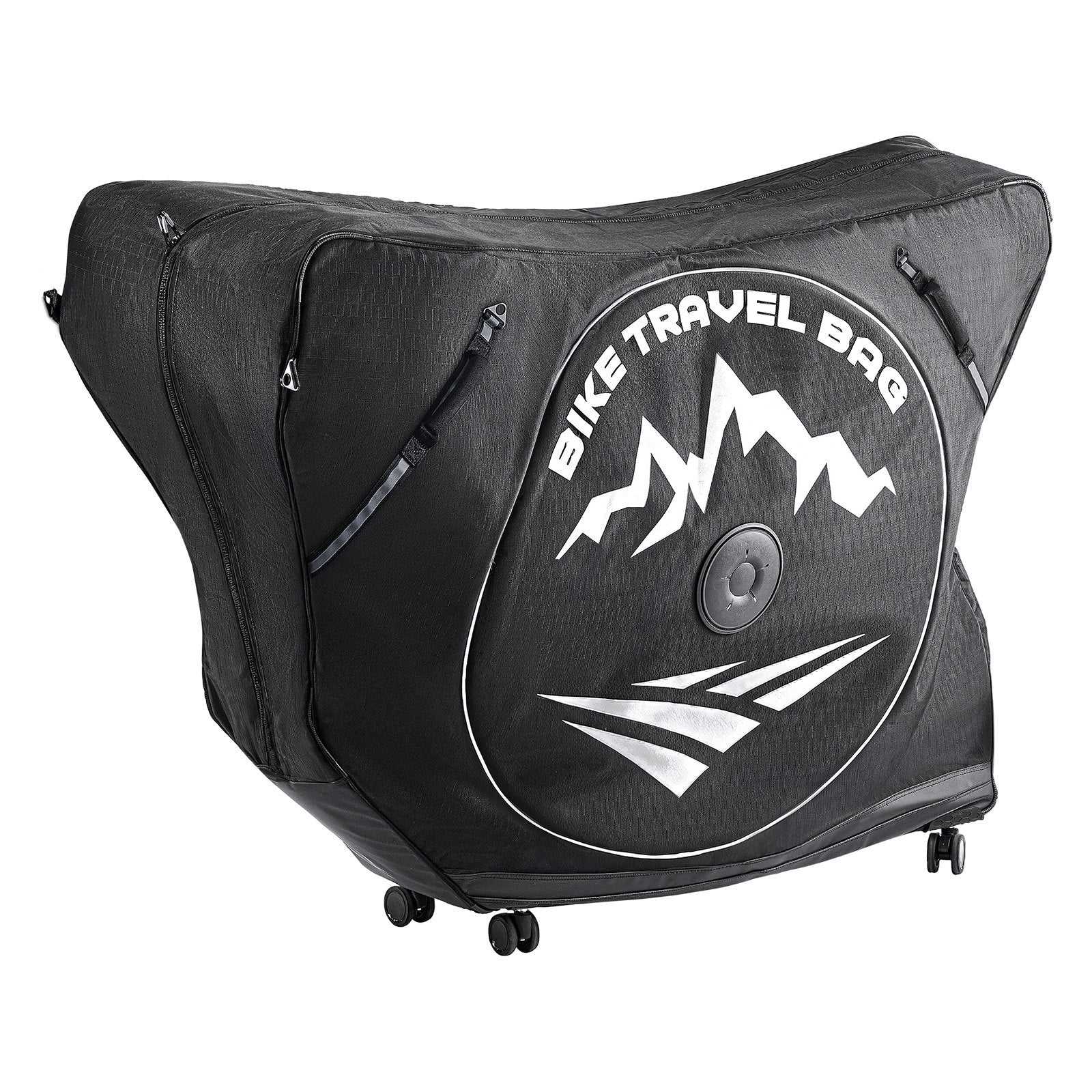 Triathlon Bike Transport Case with TSA Lock, Dual Zipper, Max 42" Wheelbase - Ultimate Storage for Travel, Train, Airplane, Subway Use