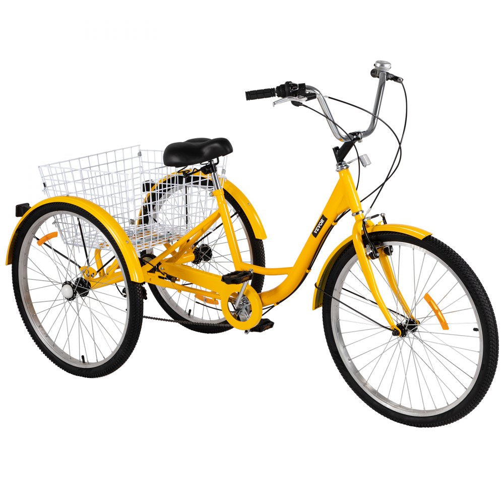 Adult Tricycle 26" 7-Speed 3-Wheel Trike Bicycle Bike Cruise w/ Basket Shooping