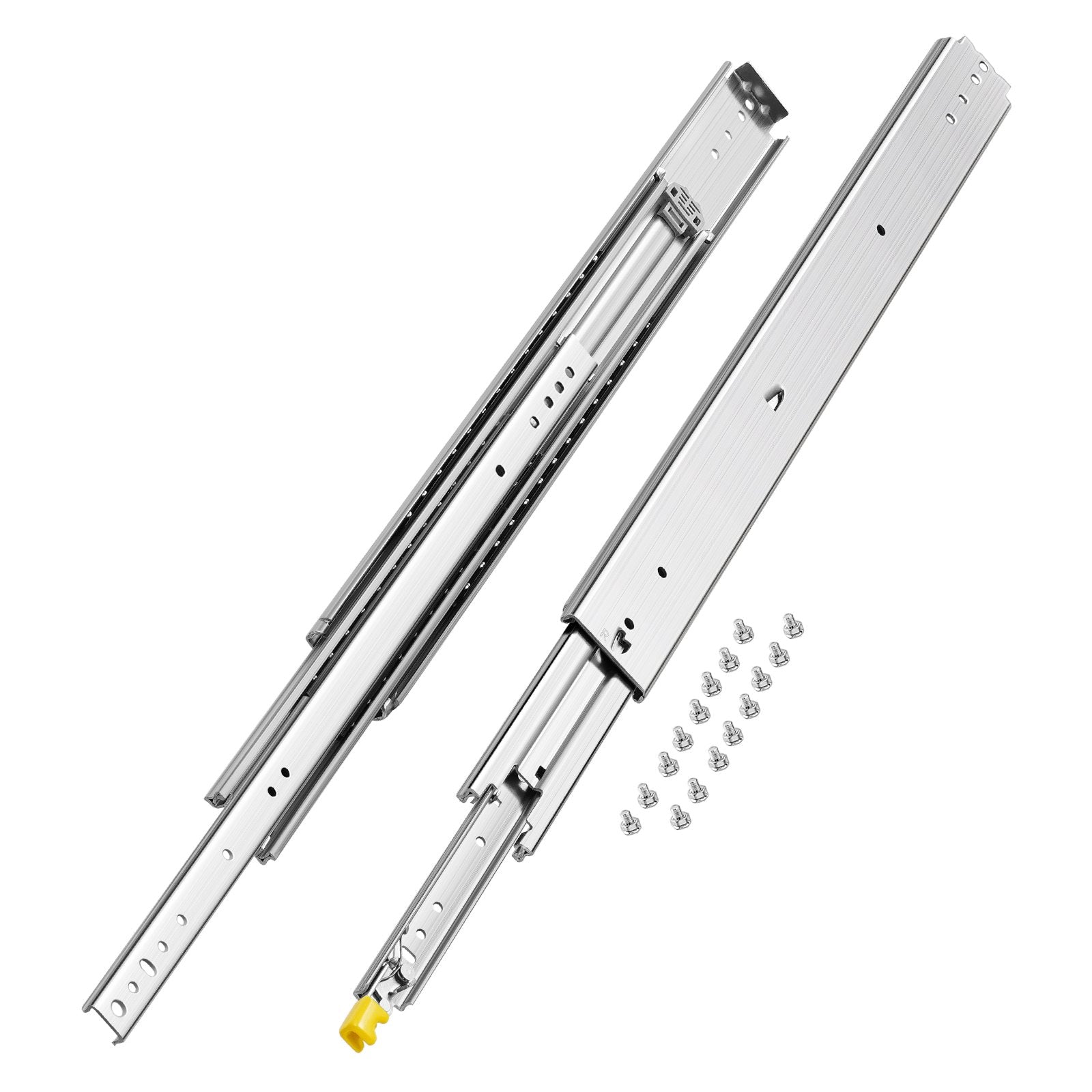 Set of 2 Lockable Drawer Rails - Heavy Duty Ball Bearing, Side Mount, 500 lbs Capacity, Full Extension 16-60 Inches for Versatile Storage Solutions