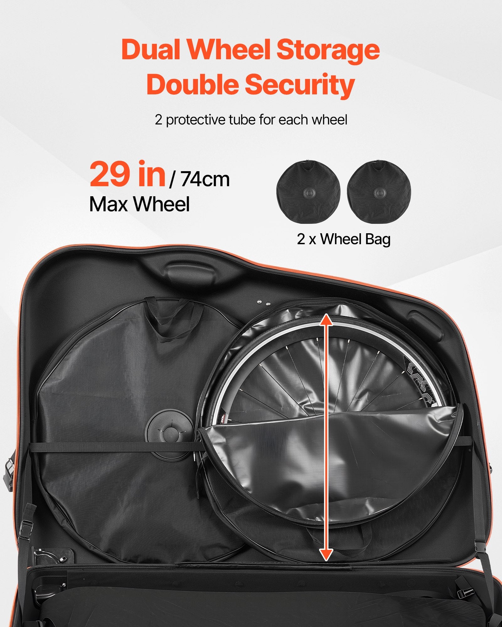 Premium Bike Travel Case with EVA Hard Shell, TSA Lock, Dual Zipper, and Wheels for 700C Road Bikes - Durable Bicycle Bag for Air Travel