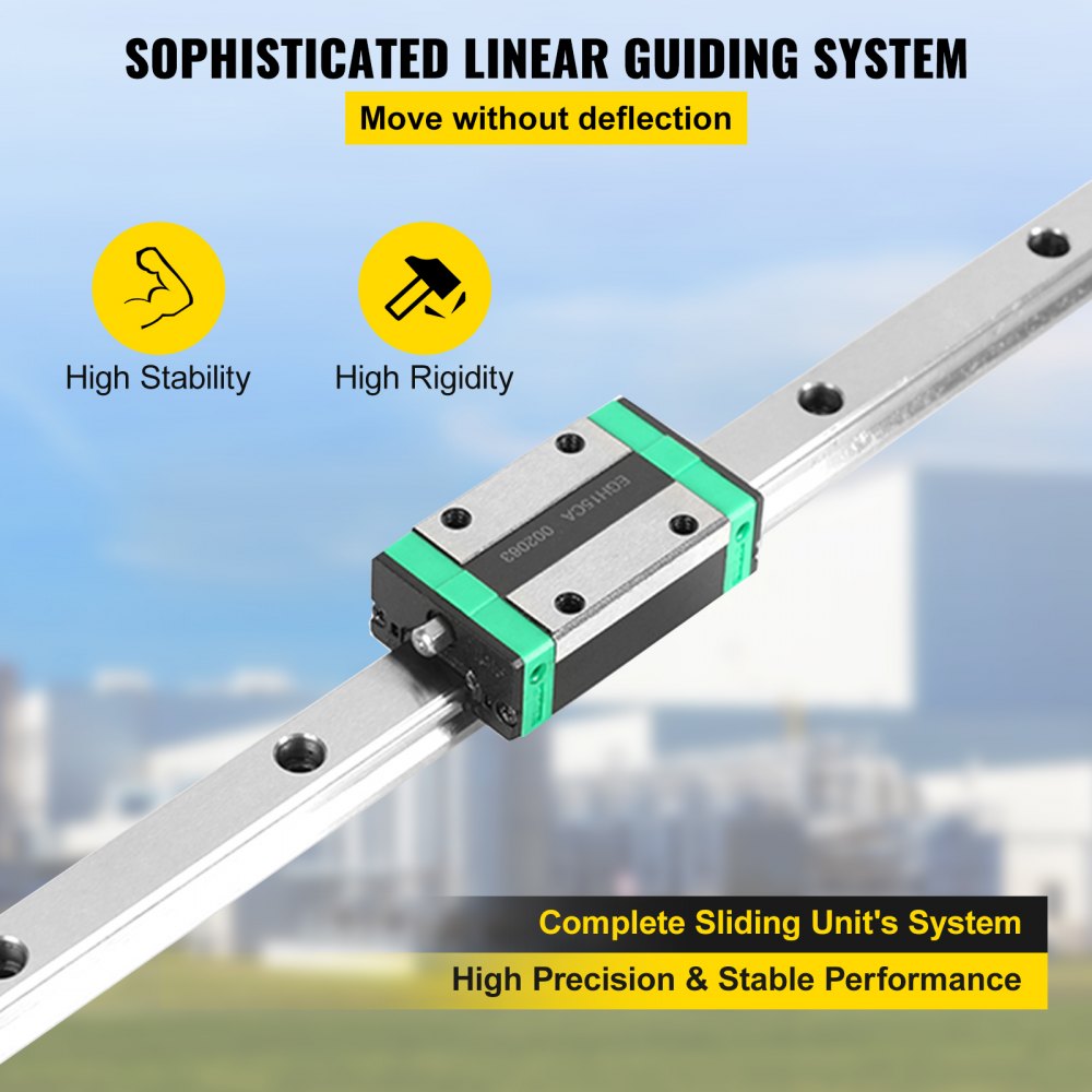 Comprehensive Linear Rail Kit with Adjustable Bearings for CNC and Mill Applications - 2 Pieces, Ranging from 0.79 to 67 Inches, Includes 4 HSR20 Bearing Blocks for Versatile X, Y, Z Axis Motion