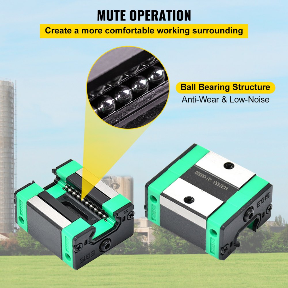 Comprehensive Linear Rail Kit with Adjustable Bearings for CNC and Mill Applications - 2 Pieces, Ranging from 0.79 to 67 Inches, Includes 4 HSR20 Bearing Blocks for Versatile X, Y, Z Axis Motion
