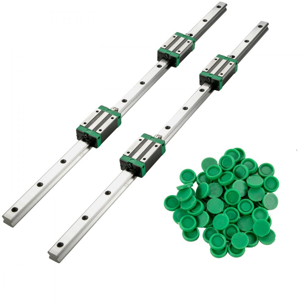 Comprehensive Linear Rail Kit with Adjustable Bearings for CNC and Mill Applications - 2 Pieces, Ranging from 0.79 to 67 Inches, Includes 4 HSR20 Bearing Blocks for Versatile X, Y, Z Axis Motion
