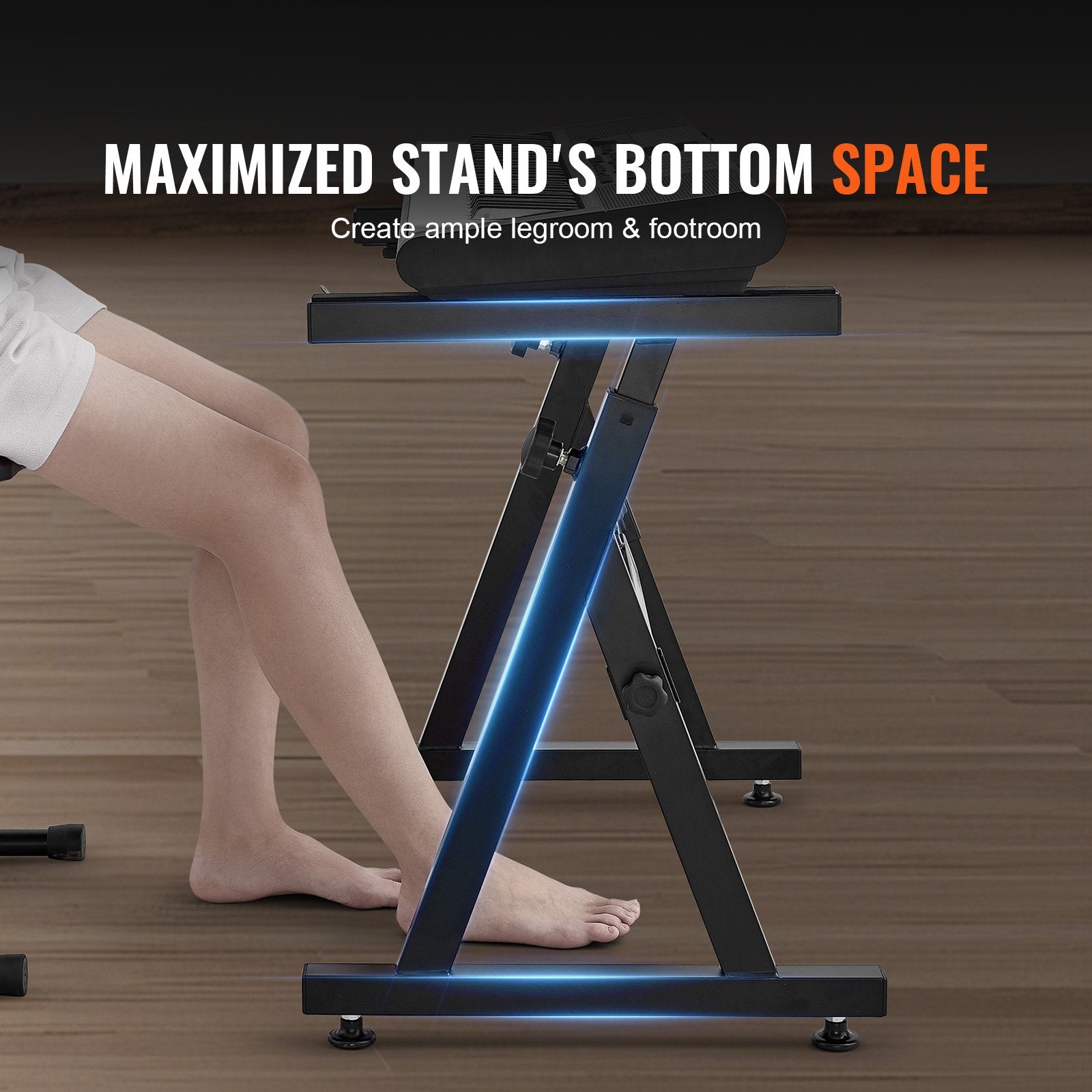 Heavy-Duty Z Style Piano Keyboard Stand with Adjustable Width & Height, 250 lbs Capacity, Wheels, Anti-Slip Pads, Headphone Hook, Fits 54-88 Key Electric Pianos