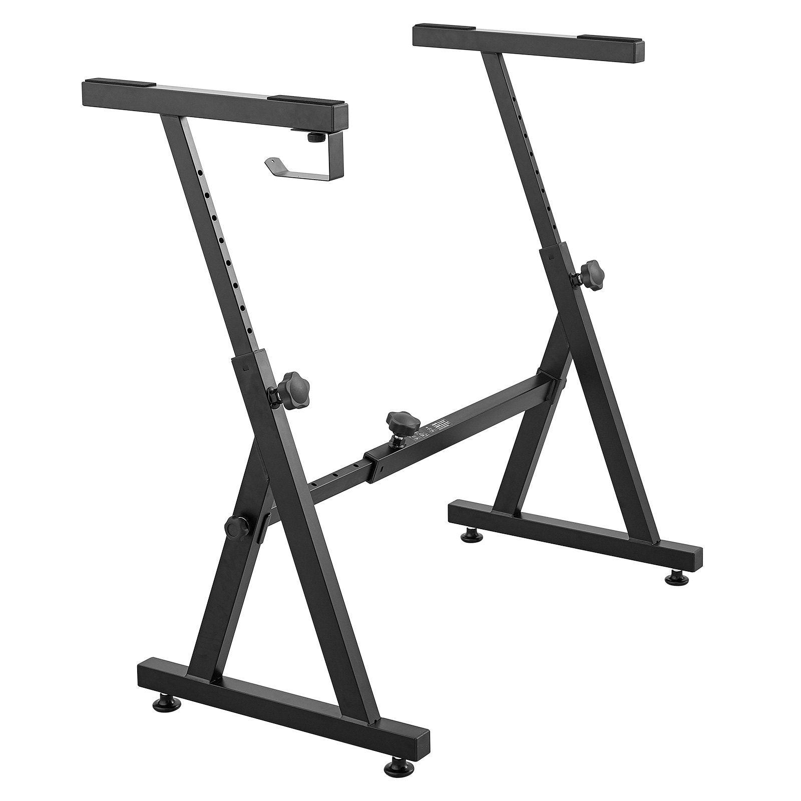 Heavy-Duty Z Style Piano Keyboard Stand with Adjustable Width & Height, 250 lbs Capacity, Wheels, Anti-Slip Pads, Headphone Hook, Fits 54-88 Key Electric Pianos