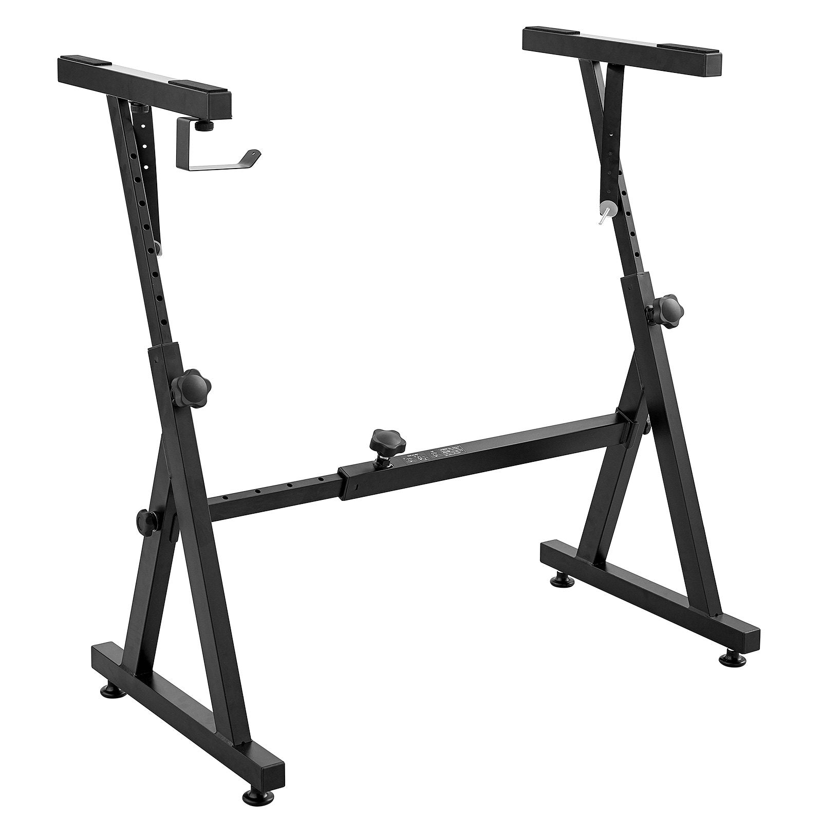 Heavy-Duty Z Style Piano Keyboard Stand with Adjustable Width & Height, 250 lbs Capacity, Wheels, Anti-Slip Pads, Headphone Hook, Fits 54-88 Key Electric Pianos