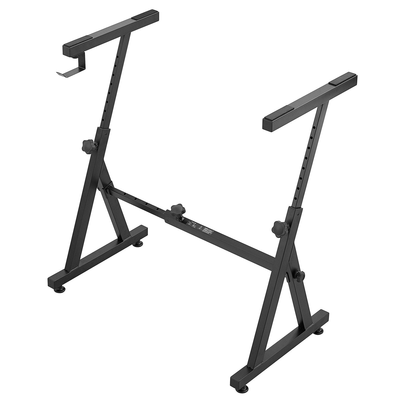 Heavy-Duty Z Style Piano Keyboard Stand with Adjustable Width & Height, 250 lbs Capacity, Wheels, Anti-Slip Pads, Headphone Hook, Fits 54-88 Key Electric Pianos