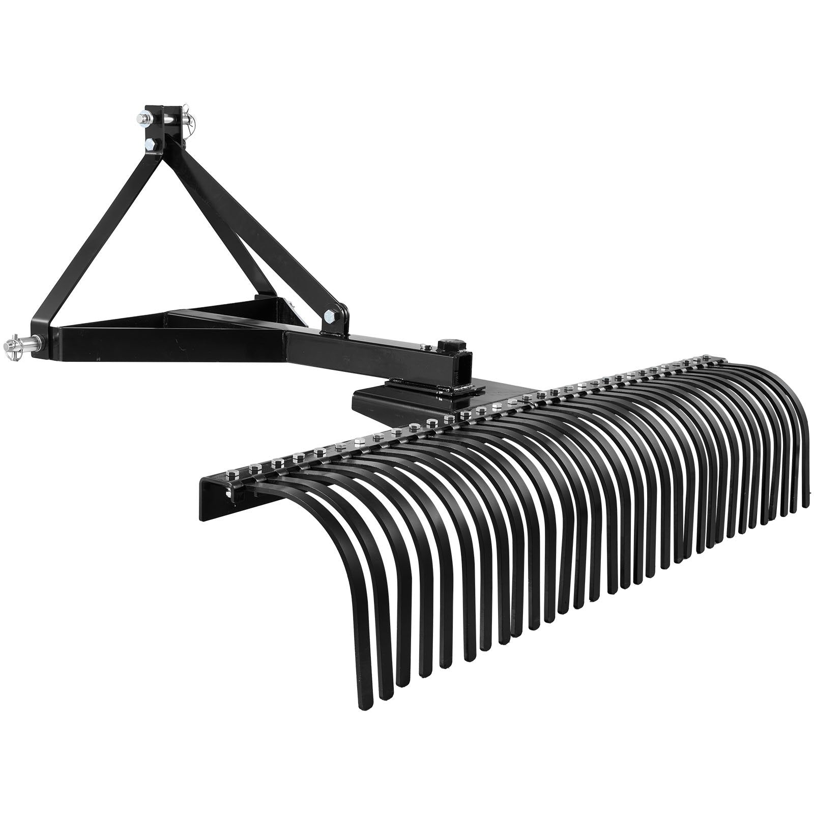Heavy-Duty 60" Pull-Behind Thatch Remover with 32 Steel Prongs, Tractor-Compatible 3-Point Hitch for Efficient Lawn and Soil Maintenance