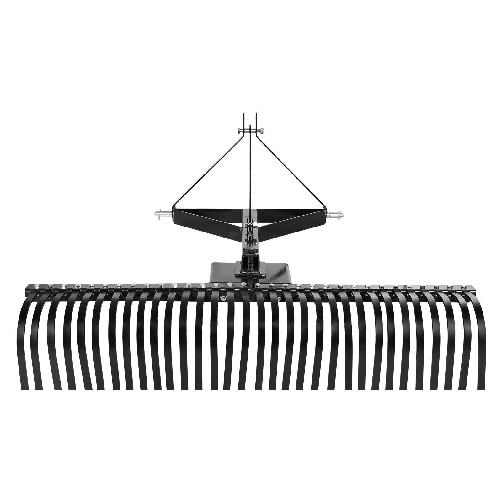 Heavy-Duty 60" Pull-Behind Thatch Remover with 32 Steel Prongs, Tractor-Compatible 3-Point Hitch for Efficient Lawn and Soil Maintenance