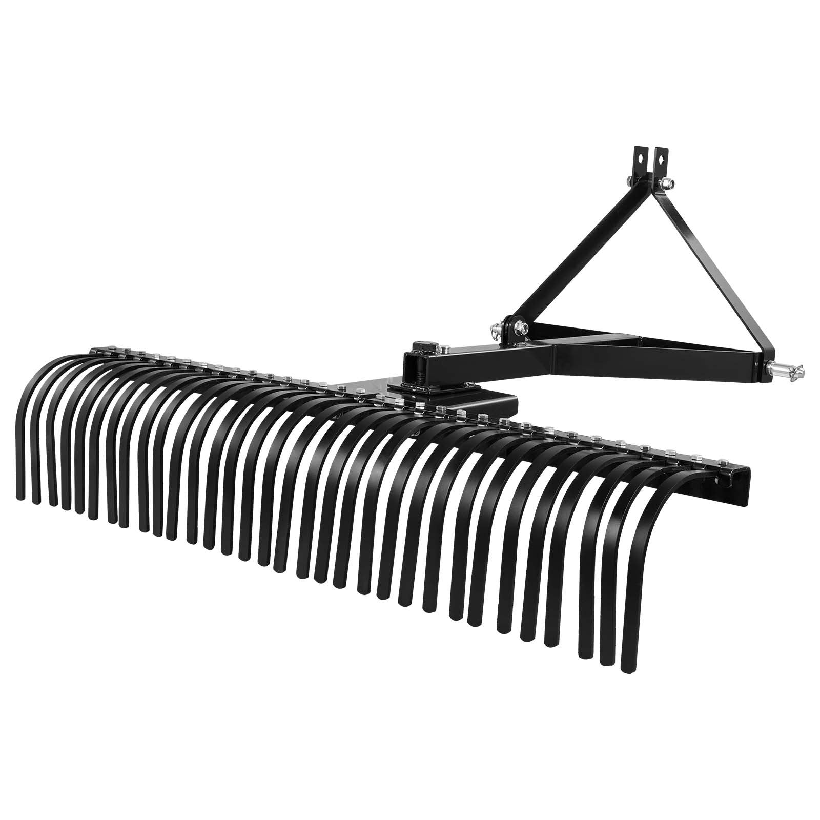 Heavy-Duty 60" Pull-Behind Thatch Remover with 32 Steel Prongs, Tractor-Compatible 3-Point Hitch for Efficient Lawn and Soil Maintenance