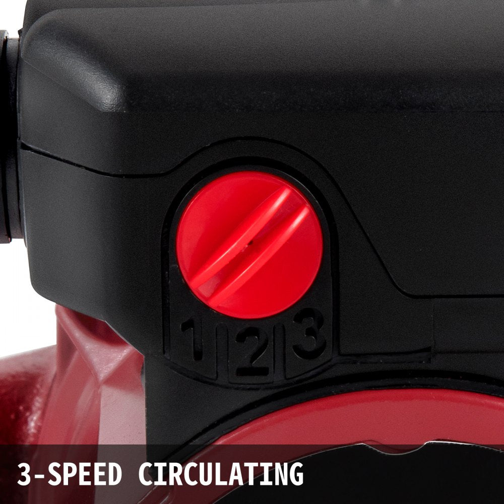 High-Efficiency 93W Water Circulator Pump with 3-Speed Control and Brass Fittings for Electric Water Heater Systems, 9.5 GPM, 110V, NPT 3/4" Connections