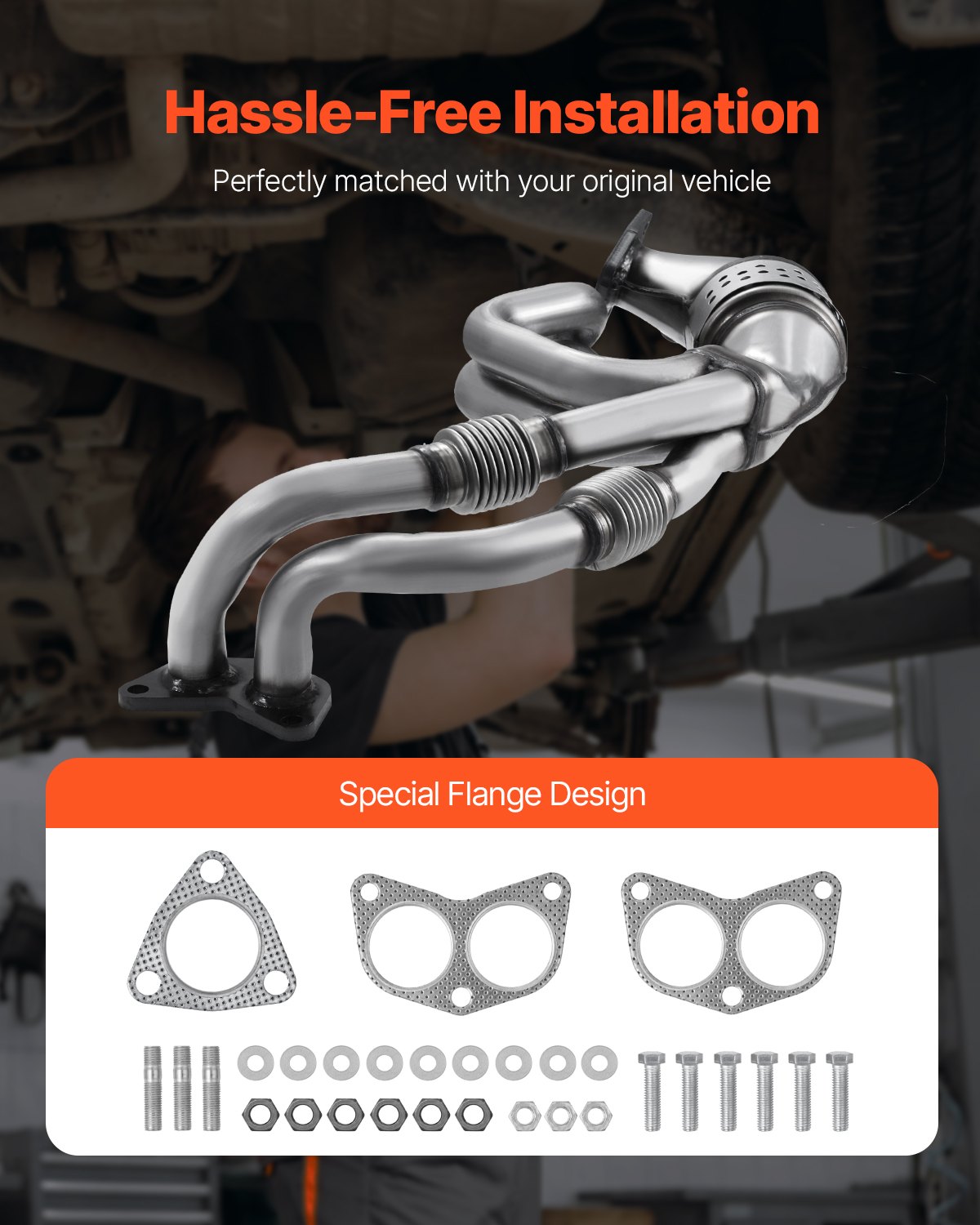 Stainless Steel High Flow Catalytic Converter for Subaru & SAAB 9-2X, 2.5L H4, Front - Efficient Exhaust Gas Purification, OE 16564 Replacement