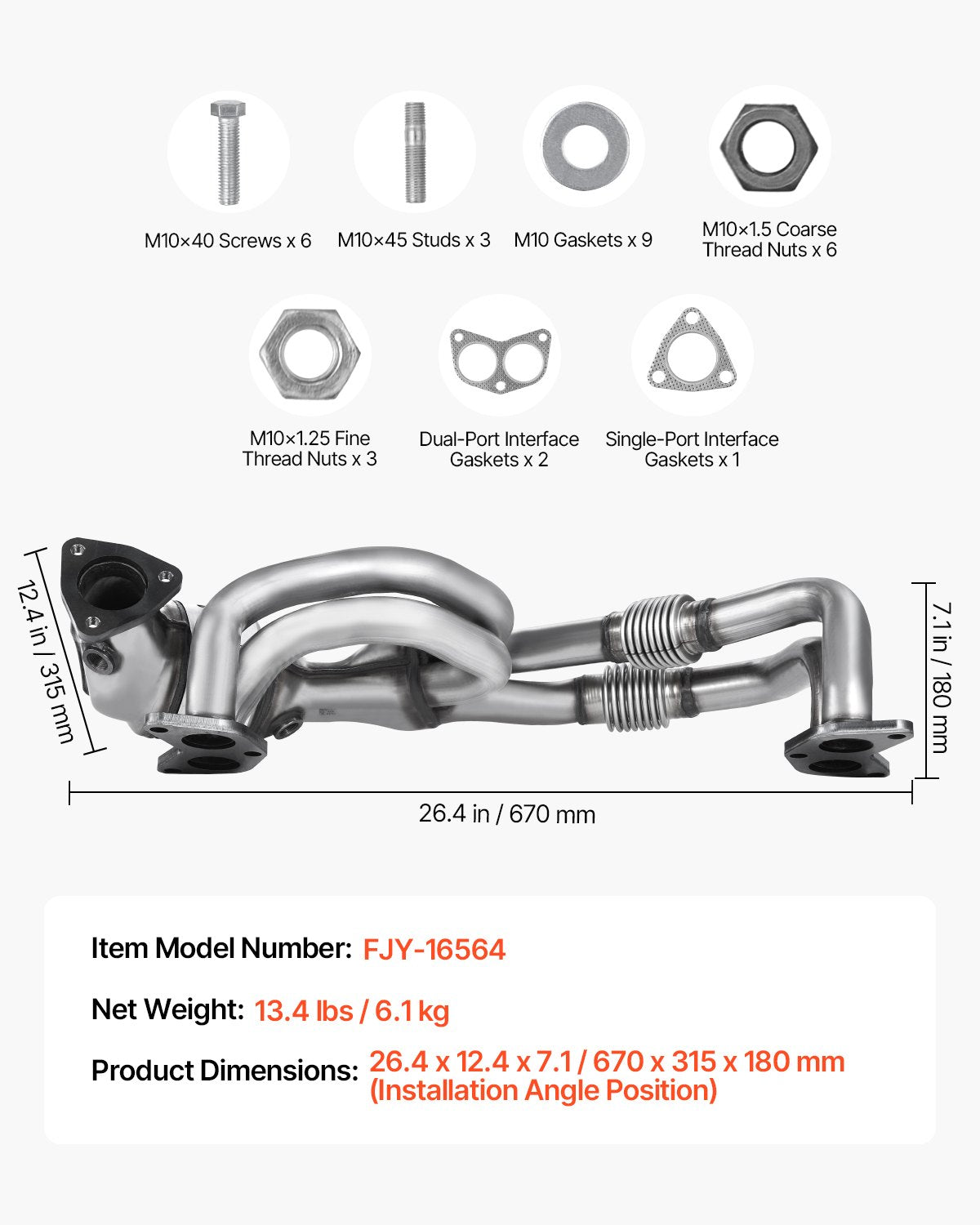 Stainless Steel High Flow Catalytic Converter for Subaru & SAAB 9-2X, 2.5L H4, Front - Efficient Exhaust Gas Purification, OE 16564 Replacement