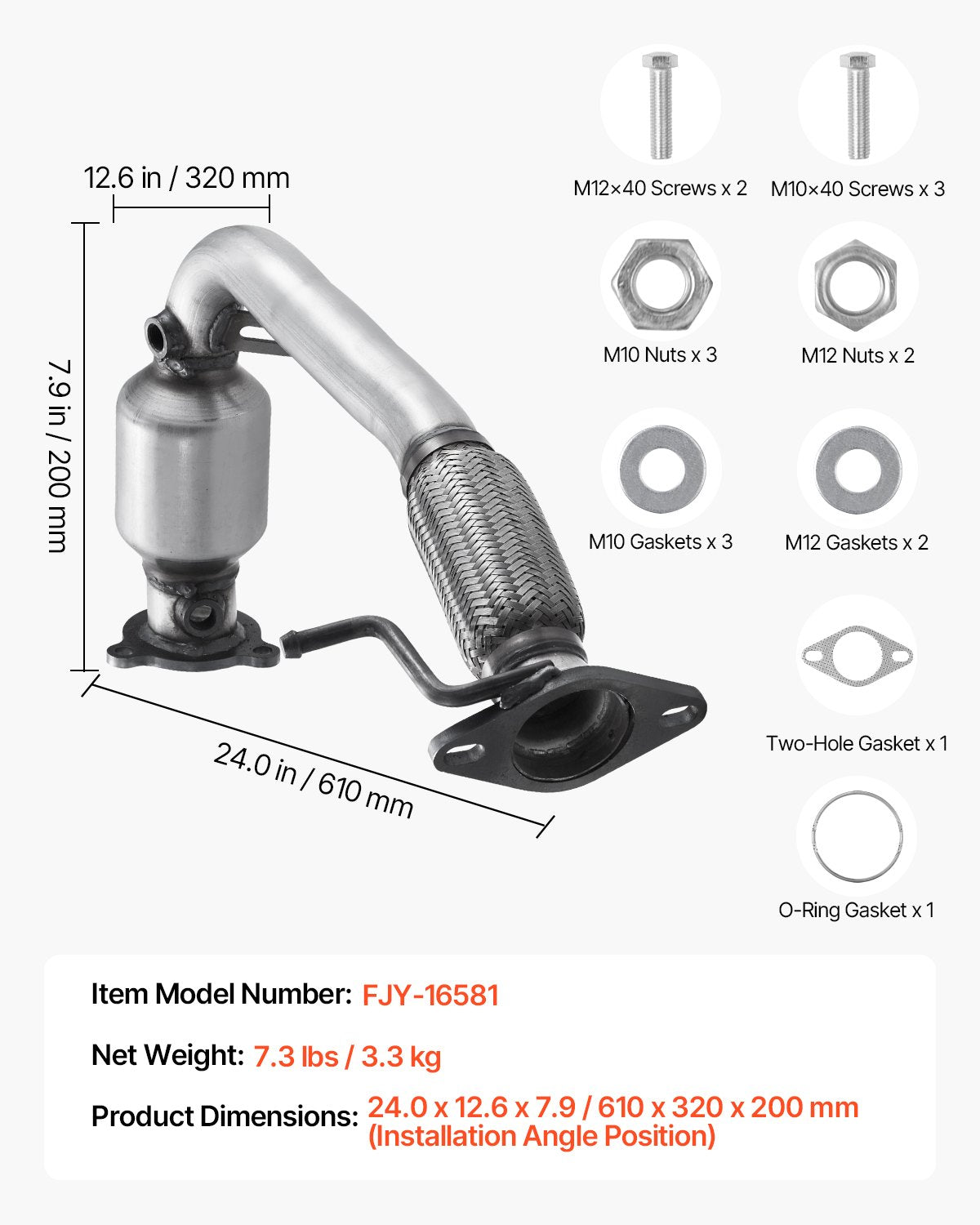 Chevrolet Equinox/GMC Terrain/Chevy Captiva Sport Catalytic Converter - High Flow Stainless Steel, 2.4L L4, Front OE 16581 16796 Replacement for Efficient Exhaust Gas Purification