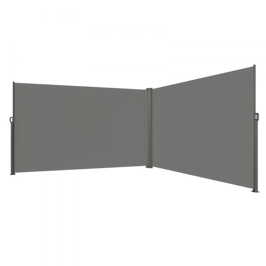 Outdoor Privacy Screen: Retractable Side Awning Fence for Patios, 63x236 inches