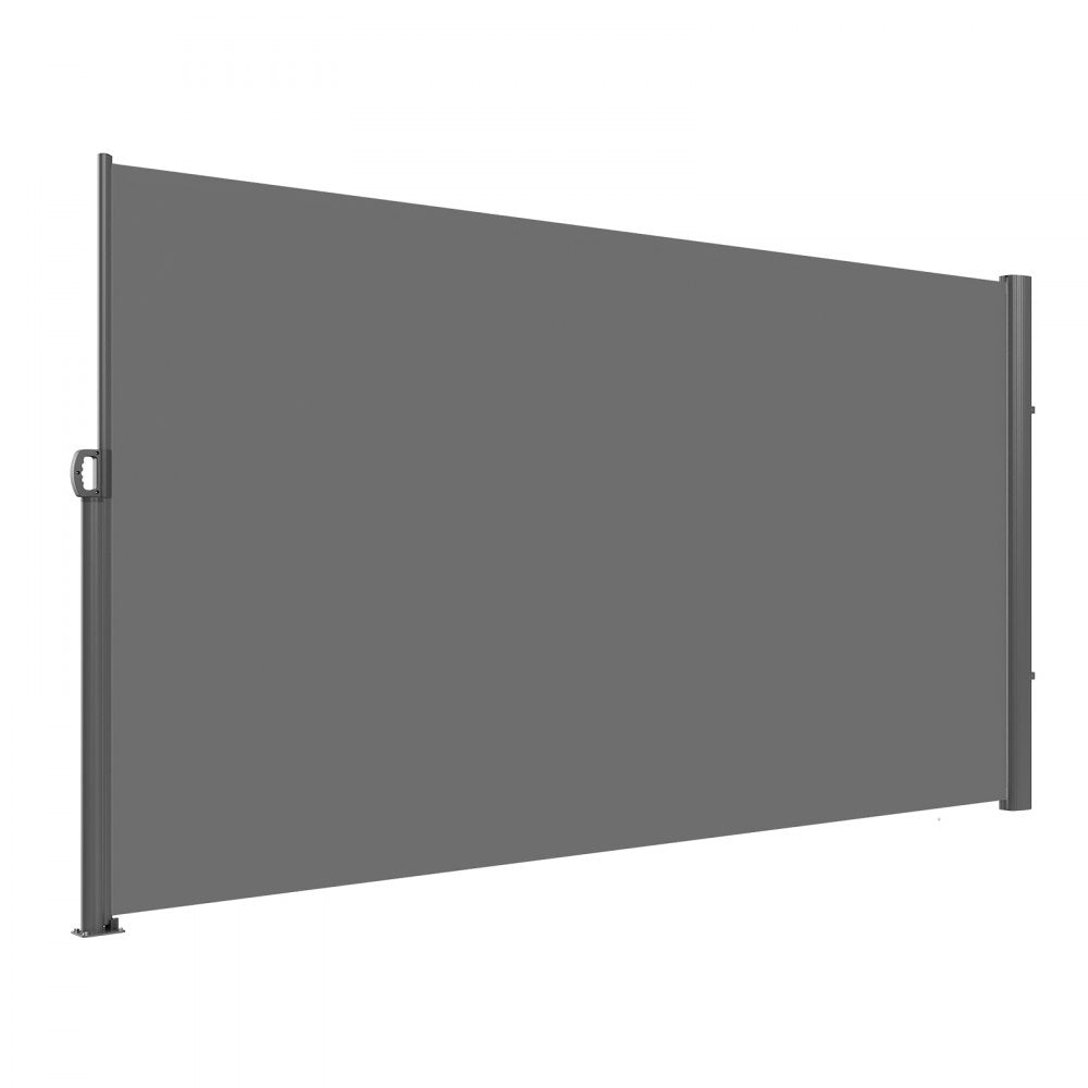 VEVOR Retractable Side Awning 118" x 71", Retractable Patio Screen Waterproof, Retractable Room Divider Grey for Privacy, Garden, Outdoor, Patio and Terrace