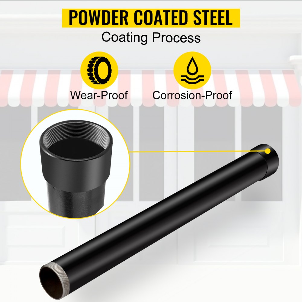 21" Tall Steel Shade Sail Pole Extender with 3" Diameter for Deck, Garden, and Backyard Use - Durable Powder-Coated Heavy-Duty Extension