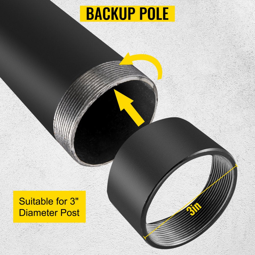 21" Tall Steel Shade Sail Pole Extender with 3" Diameter for Deck, Garden, and Backyard Use - Durable Powder-Coated Heavy-Duty Extension