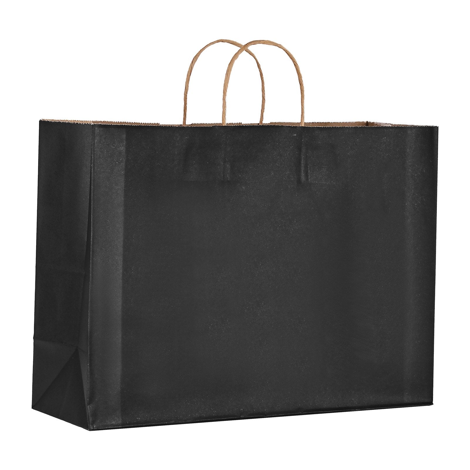 Large Black Kraft Paper Bags with Sturdy Handles - 50 Pack, 16x6x12 in, Eco-Friendly Reusable Grocery, Party & Gift Bags for Weddings, Birthdays, Business Events