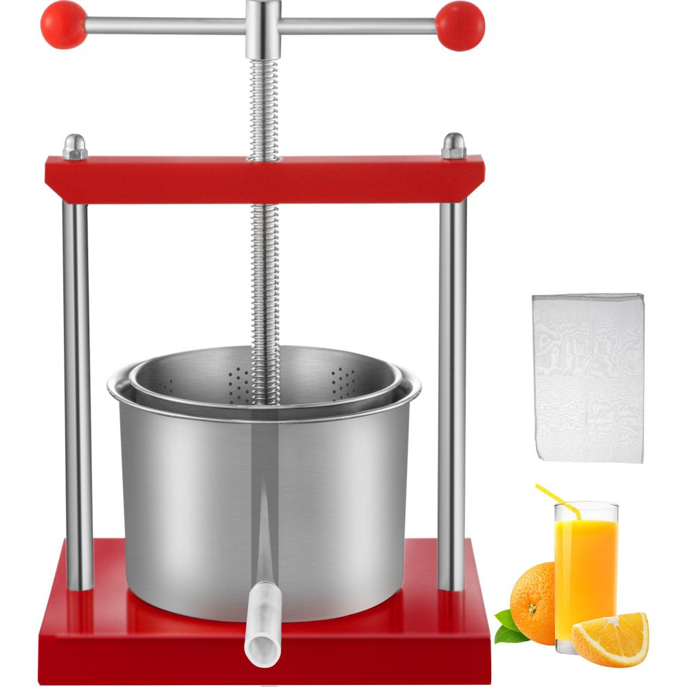 1. Durable 1.45 Gal Fruit and Grape Press with Dual Stainless Steel Barrels for Wine and Tincture Making
2. Heavy-Duty 5.5 L Wine and Cheese Press Featuring Power Ball Handle and Thick Plate Design