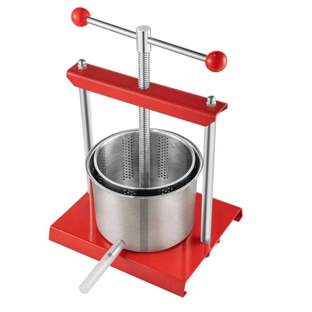 1. Durable 1.45 Gal Fruit and Grape Press with Dual Stainless Steel Barrels for Wine and Tincture Making
2. Heavy-Duty 5.5 L Wine and Cheese Press Featuring Power Ball Handle and Thick Plate Design