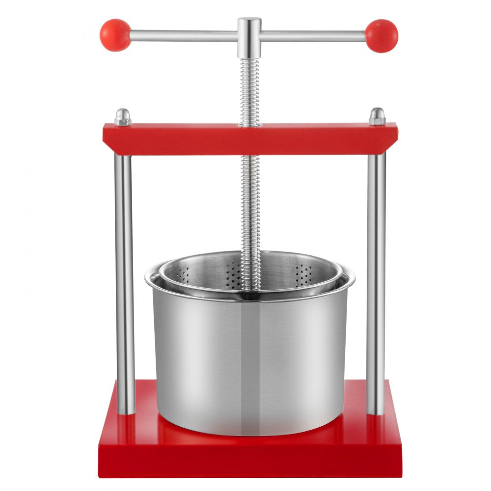 1. Durable 1.45 Gal Fruit and Grape Press with Dual Stainless Steel Barrels for Wine and Tincture Making
2. Heavy-Duty 5.5 L Wine and Cheese Press Featuring Power Ball Handle and Thick Plate Design