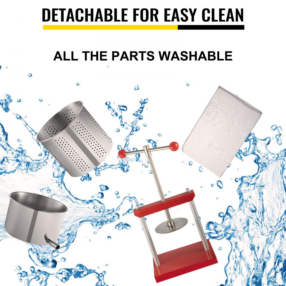 1. Durable 1.45 Gal Fruit and Grape Press with Dual Stainless Steel Barrels for Wine and Tincture Making
2. Heavy-Duty 5.5 L Wine and Cheese Press Featuring Power Ball Handle and Thick Plate Design