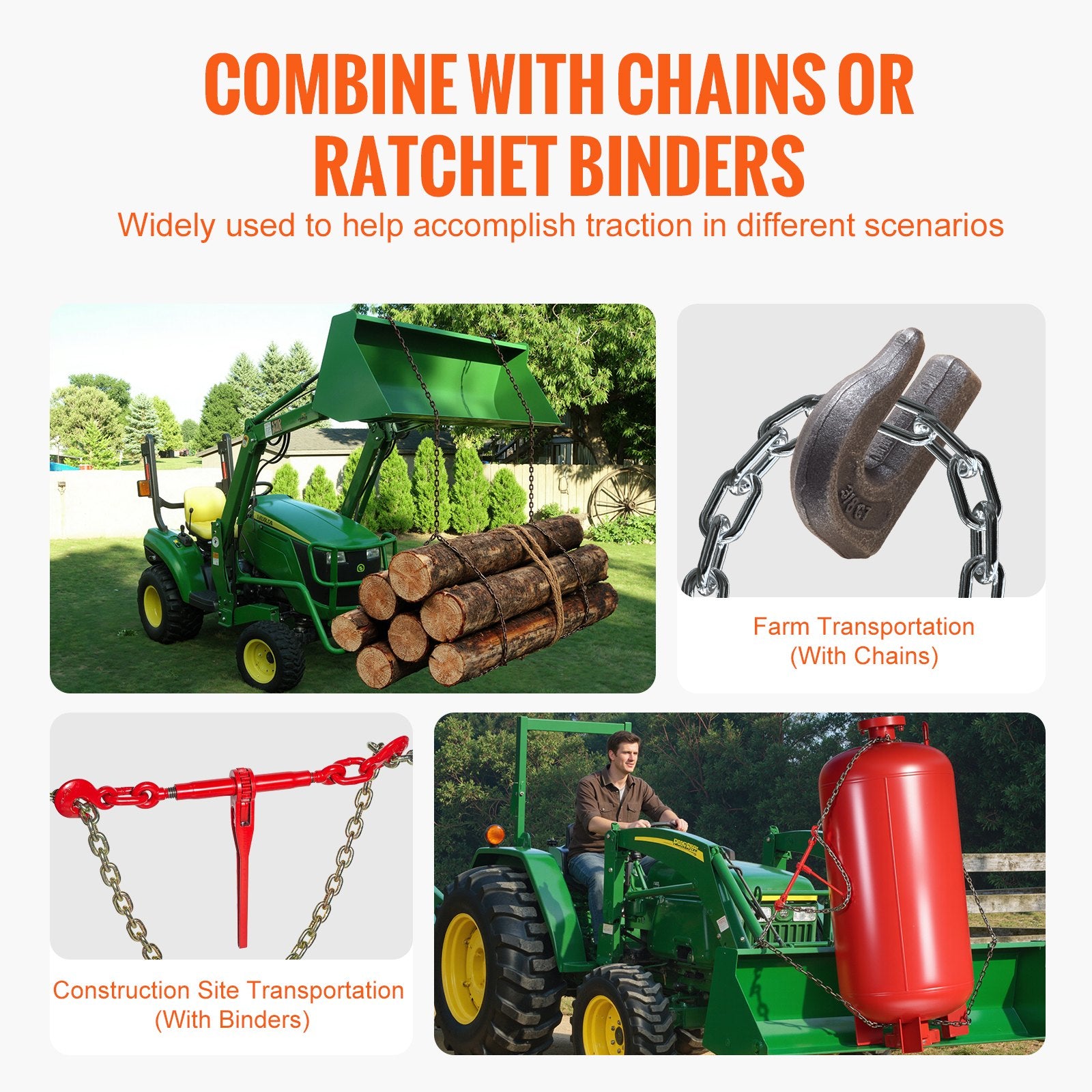 Heavy Duty 3/8" Weld-On Grab Chain Hooks G70 Forged Steel, 6 Pack for Tractor Buckets, Cranes, Hoists, Forklifts, 15,000 lbs Break Strength